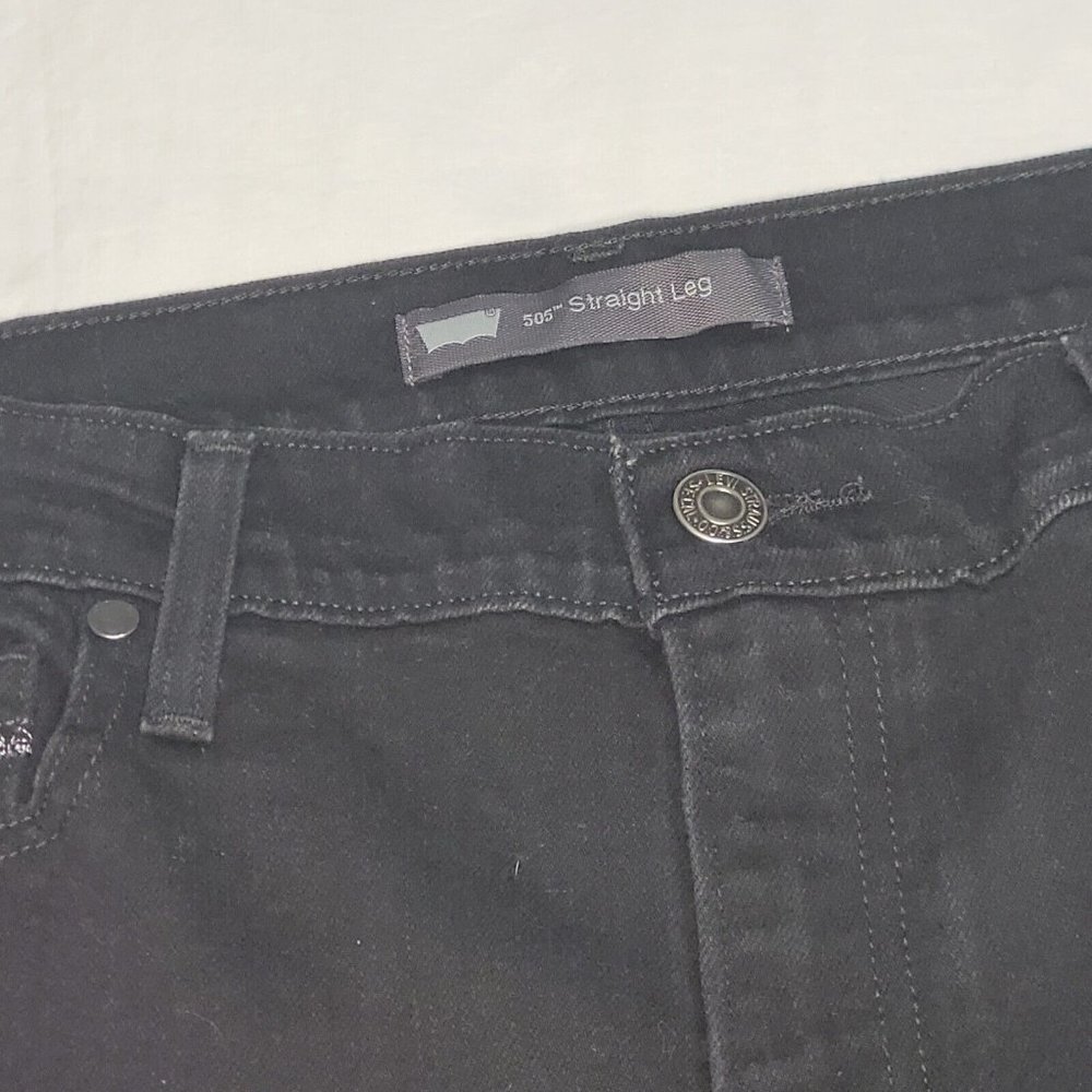 Levi's 505 Jeans Pants Straight Leg Black Size 12 Measures 32x30.5 Womens‎